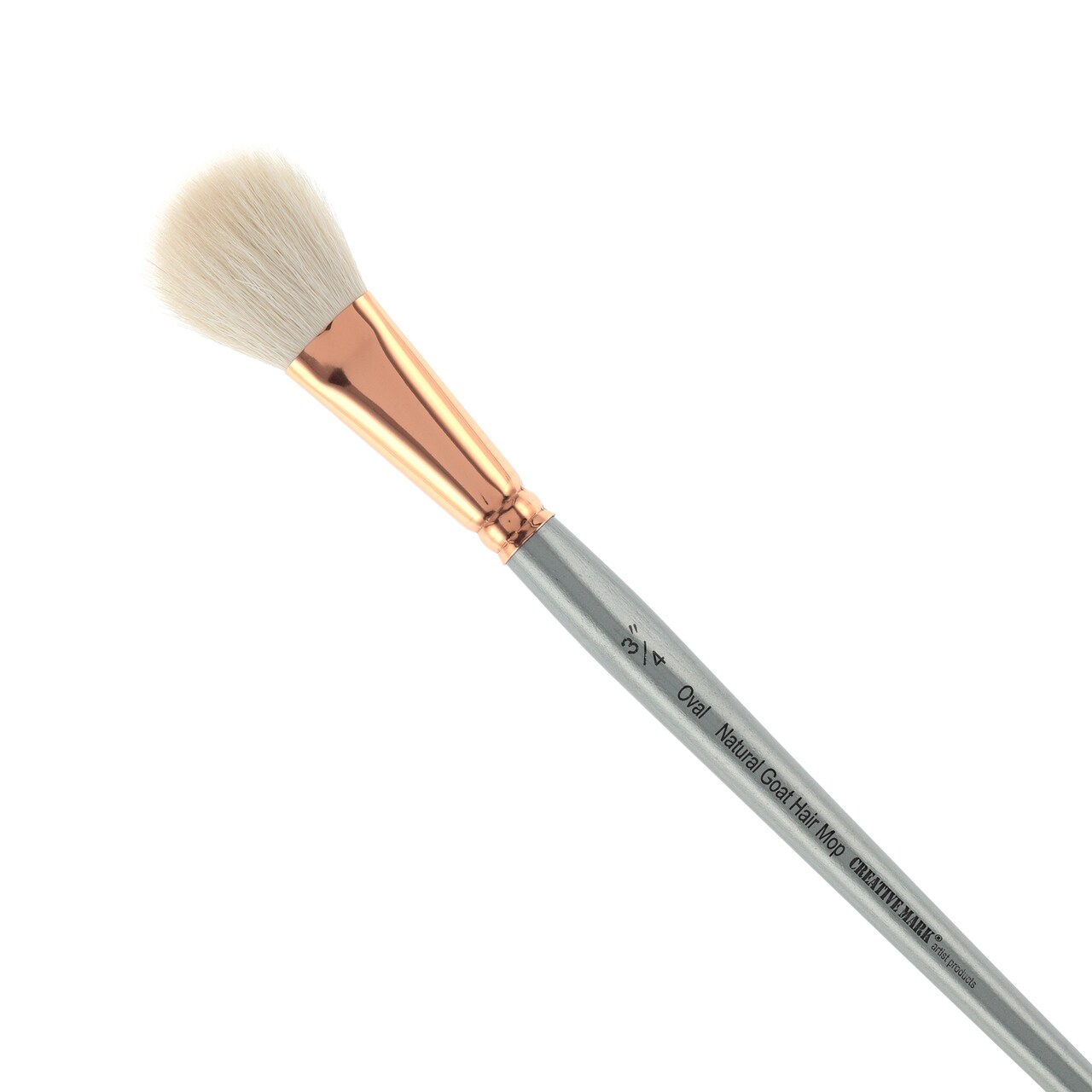 Creative Mark Goat Hair Mop Brush - 3/4" Oval, Natural Goat Hair for Watercolor, Oil, Acrylic & Makeup Blending – Ultra‑Soft White Hair – Short‑Handle, High‑Absorbency Artist Mop
